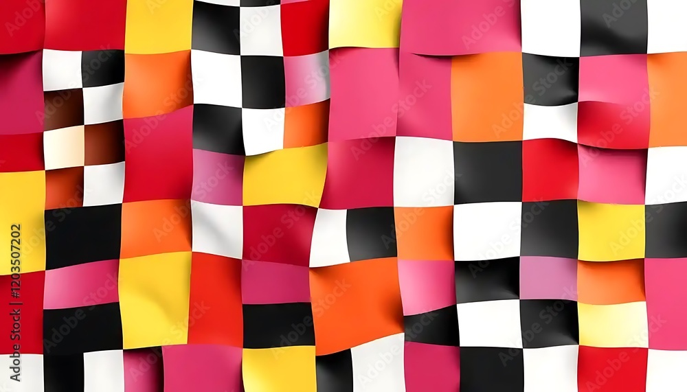 Poster abstract colorful checkered pattern design