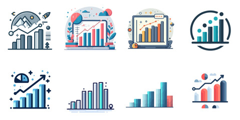 bar chart set illustration