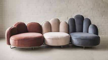 Cloud Sofa.A modular sofa shaped like fluffy, overlapping clouds. 