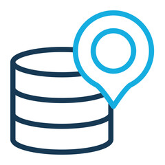 Database Location Icon With Outline Color Style
