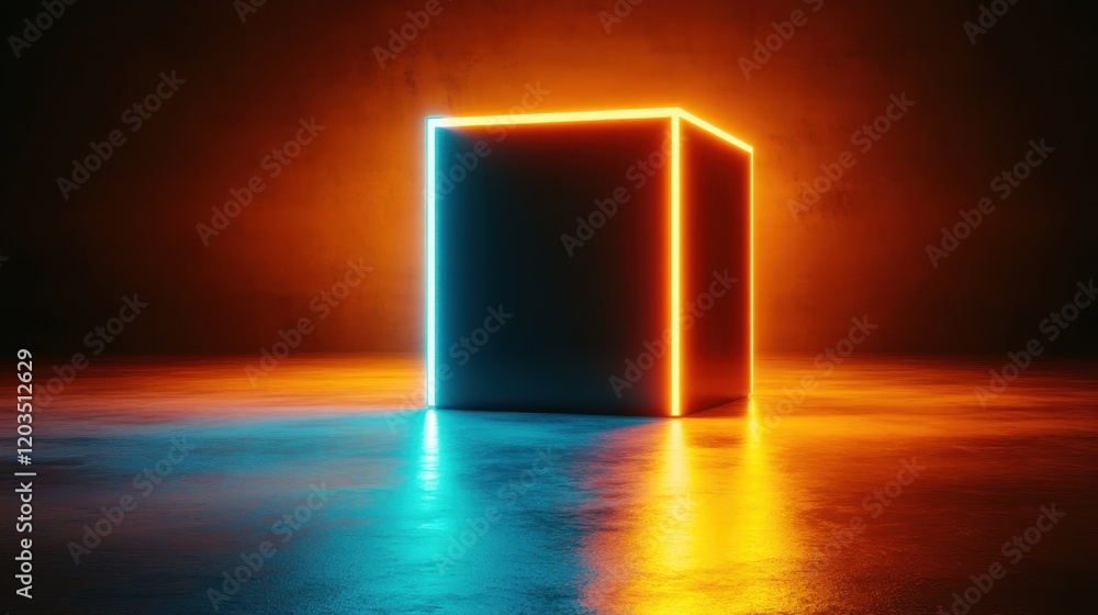 Poster this image features a brightly lit cube surrounded by an engaging backdrop of colors, creating a cap