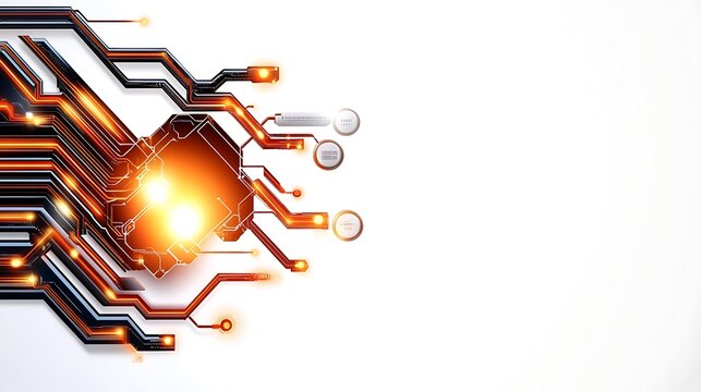 Futuristic Tech Concept with Clean Design and White Background