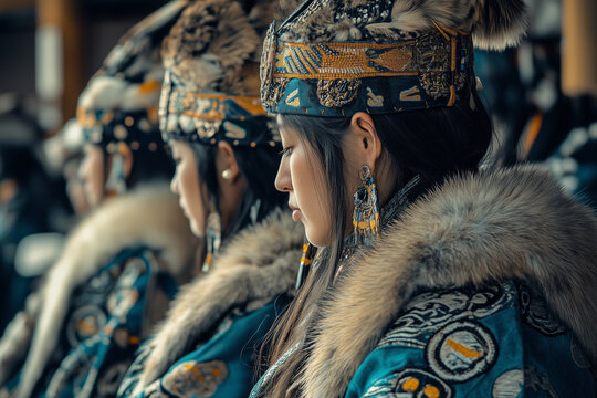 Ainu cultural performance showcasing traditional attire and artistry