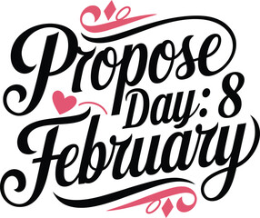 Propose Day: 8 February, Vector illustration design.