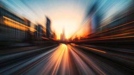 Cityscape Sunset Highway Speed Motion Blur
