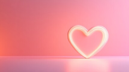 Light blush pink background with a faint, minimal heart outline near the bottom