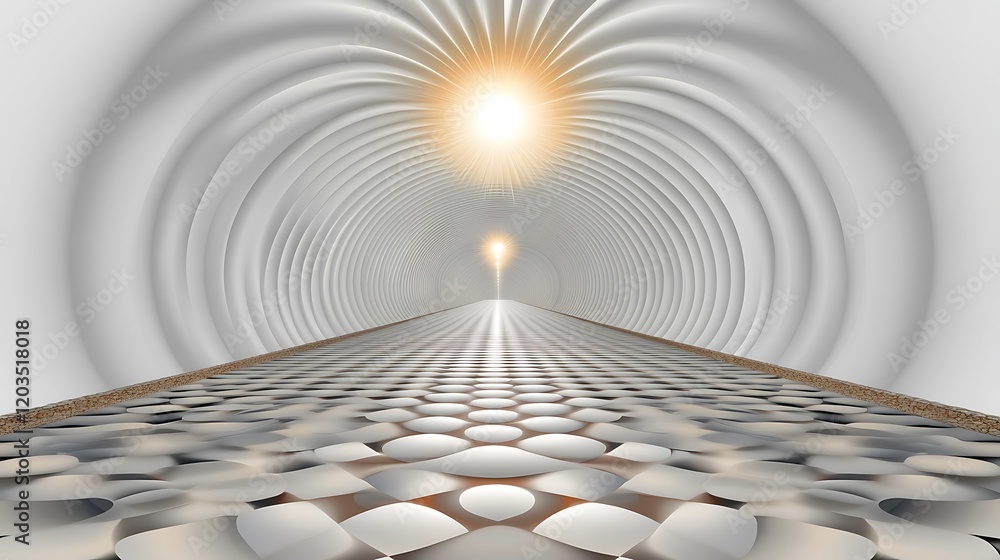 Poster clean white vector style of concentric lines with light effect