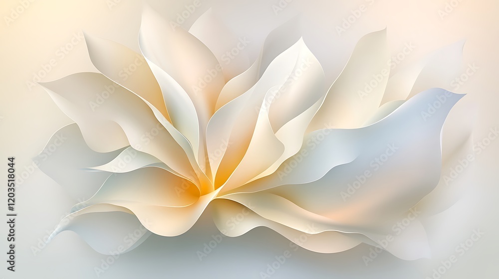 Poster elegant white abstract design with soft curves and flowing layers