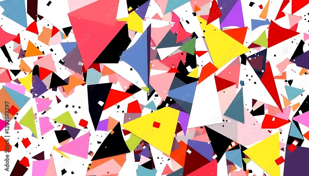 Poster Abstract Colorful Triangles Scattered Background Design