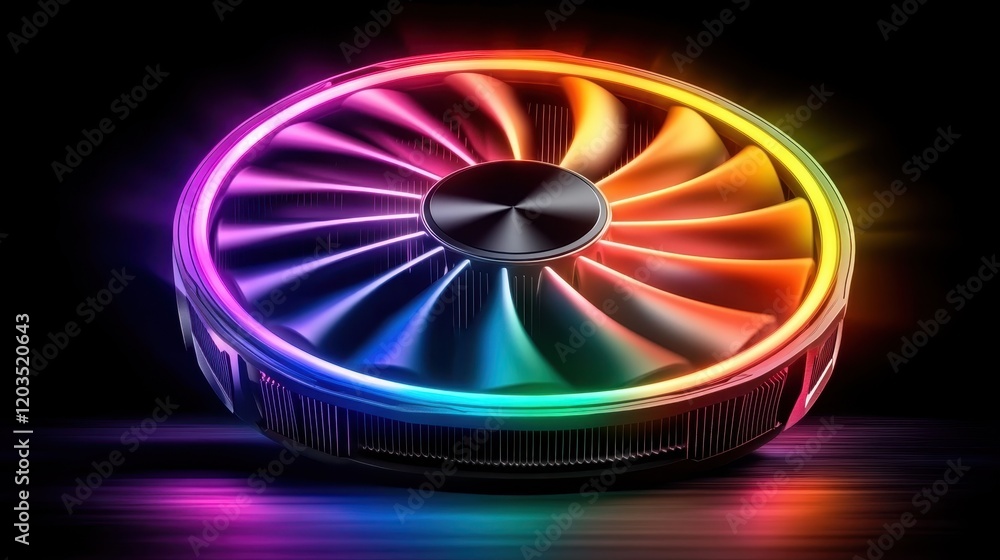 Poster this beautiful image showcases an illuminated rainbow fan that embodies modern design principles, cr