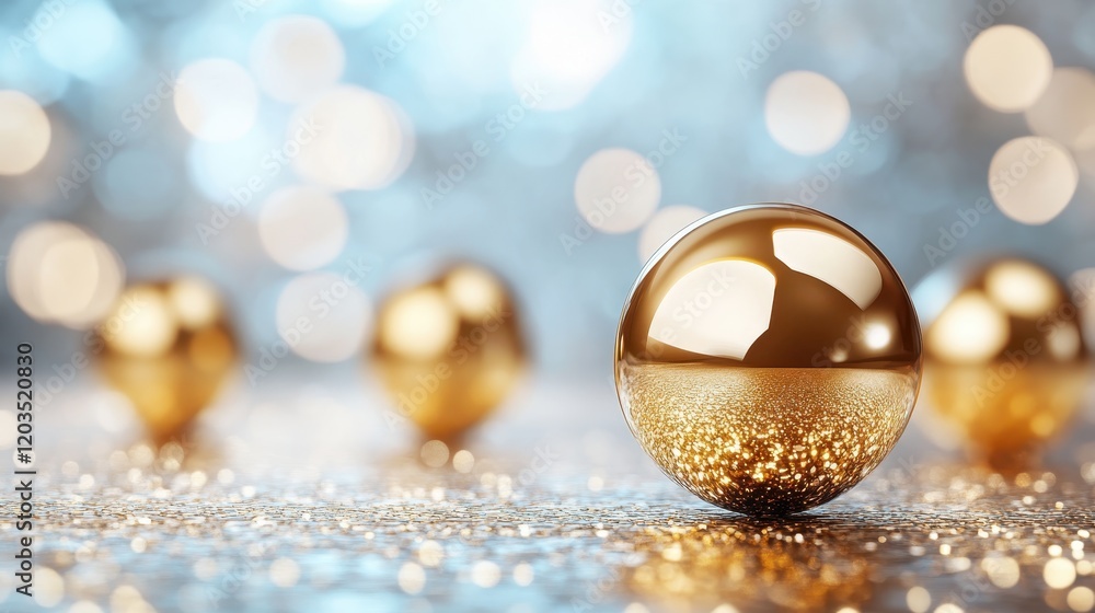 Poster a single golden sphere gleams under soft ambient light, creating a captivating focal point that evok
