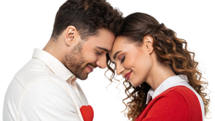 valentine's day, valentine couple, isolated, transparent background, AI