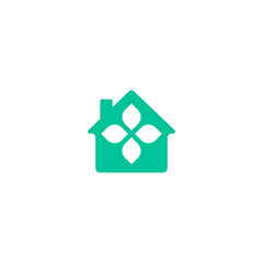 green house, home logo, leaf, dynamic, Usable for Real Estate, Construction, Architecture, building, icon logo vector.