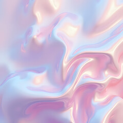 Fototapeta premium Digital art with abstract, flowing and iridescent elements, creating a sense of movement with soft pastel swirls and shiny metallic finishes. Abstract background.