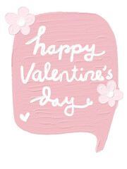cute pink pastel flower happy valentines day greeting card hand painted oil painting watercolor wall art speech bubble chat wallpaper sticker romantic couple png transparent flower floral