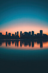 Obraz premium city skyline at sunset