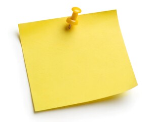 Yellow sticky note isolated on white background