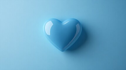 Obraz premium Light pastel blue background with a tiny heart-shaped symbol in the center 