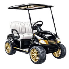 Luxury Golf Car Clipart Vector Illustration