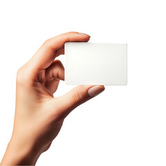Obraz premium Woman Hand Holding Blank White Business Card Mockup Simple Elegant Design art clean brand image 