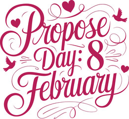 Obraz premium Propose Day: 8 February, Vector illustration design.