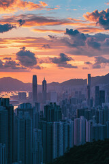 Fototapeta premium sunset over the city