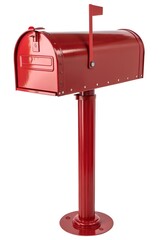 red mailbox isolated on white