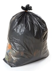 close up garbage bag on white background clipping path
