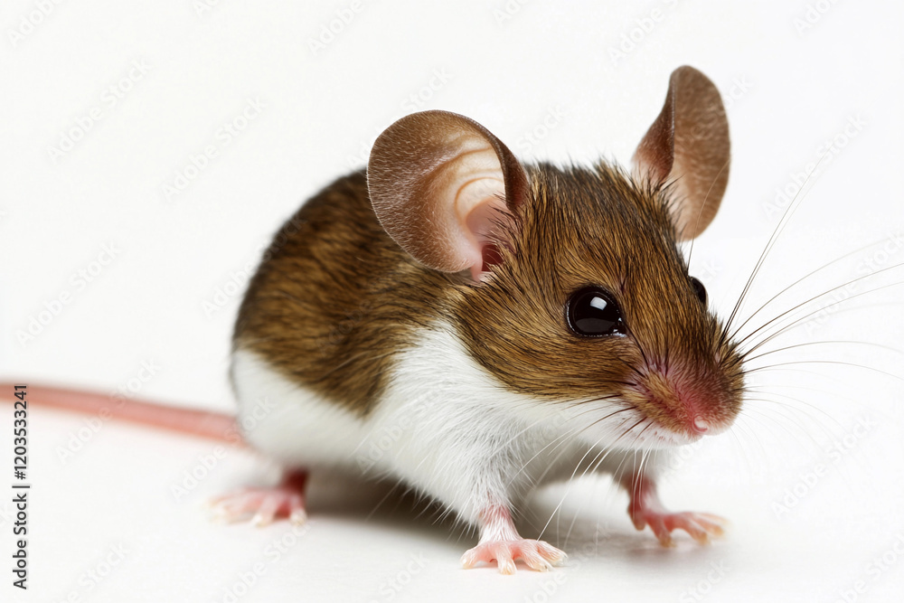 Poster house mouse in a calm environment exploring gently