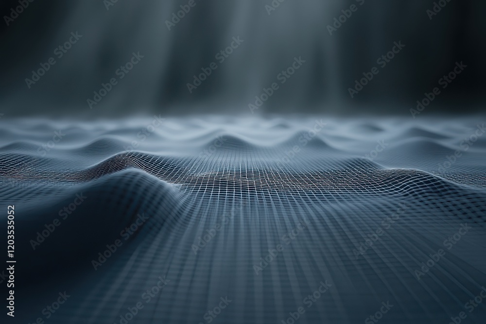 Poster captivating textures of serene waves reflecting soft light in a tranquil environment. generative ai