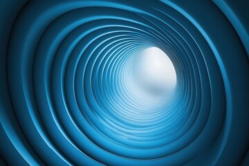 Fototapeta premium Intriguing spiral of a blue tunnel inviting exploration and curiosity in an abstract world. Generative AI