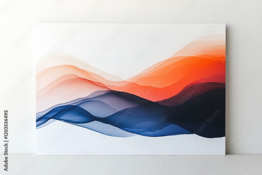 Poster dynamic waves of color flow harmoniously across a canvas in an artistic display of red, orange, and 