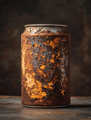 The old can has rust marks