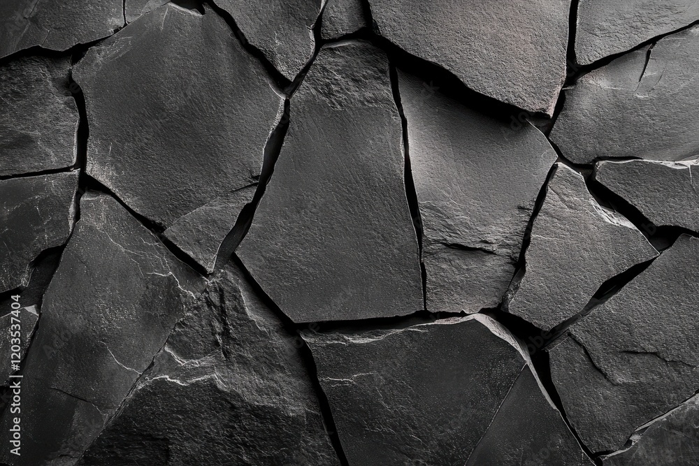 Poster dramatic texture of dark stone surface showing intricate patterns and natural forms found in rugged 