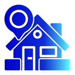Home Location Icon With Solid Gradient Style