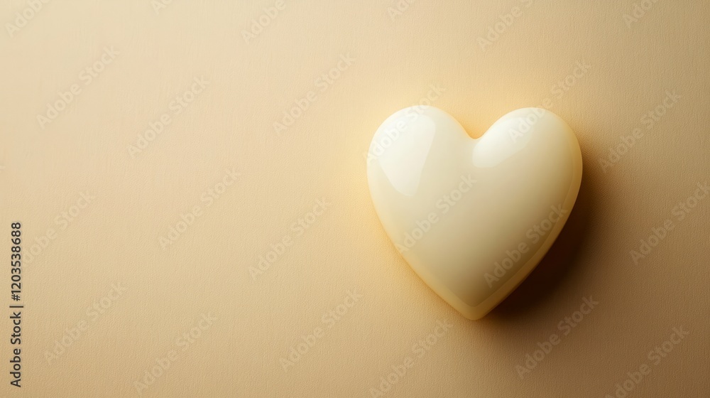 Poster plain, soft cream-colored background with one subtle heart-shaped symbol near the top