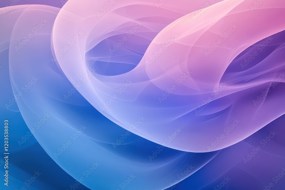 Poster swirling waves of color dance in a mesmerizing gradient of soft pinks and blues. generative ai