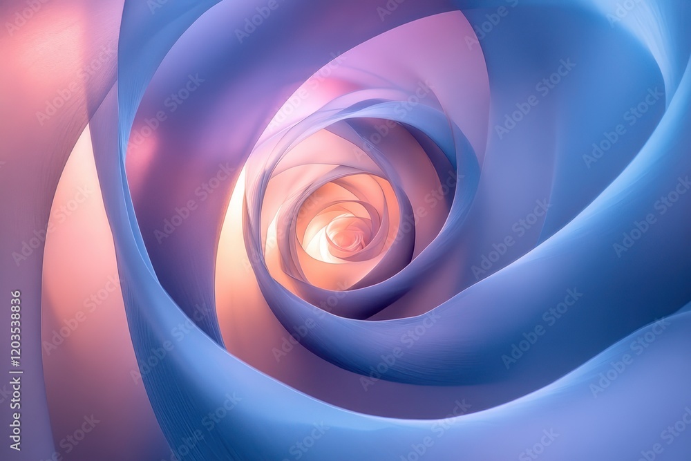 Aufkleber curving pathways of soft pastel hues inviting exploration and imagination in a dreamlike abstract fo