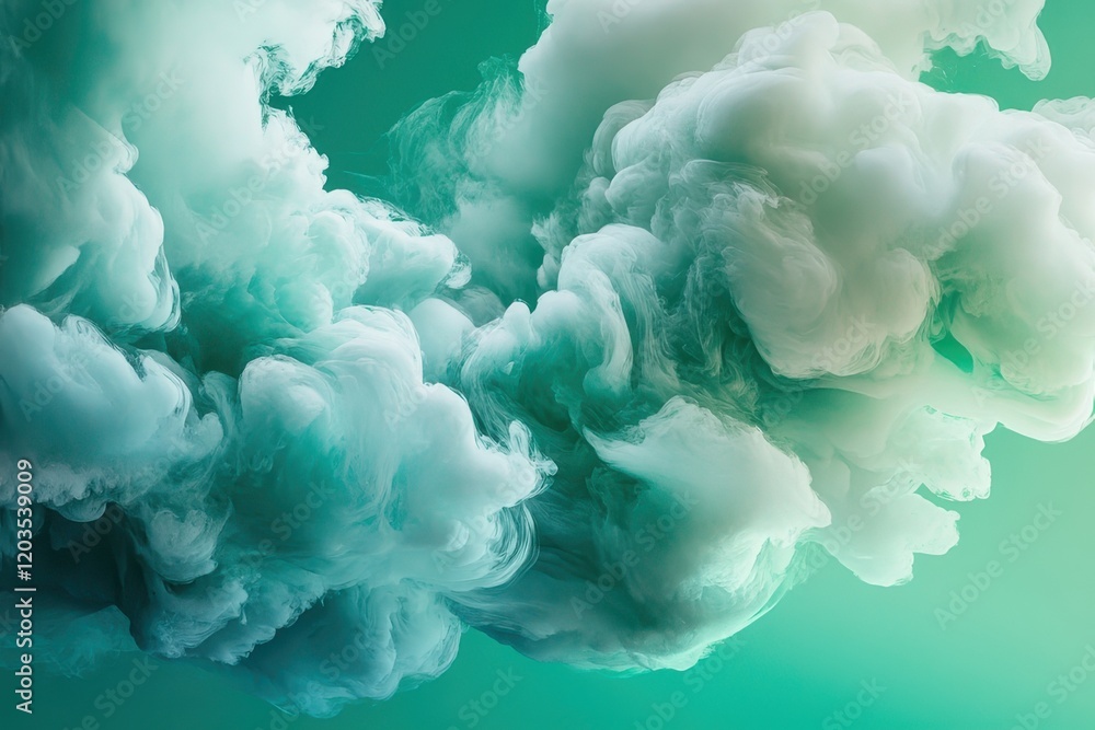 Aufkleber swirling clouds of aqua and cream create a serene abstract art piece capturing the essence of tranqu