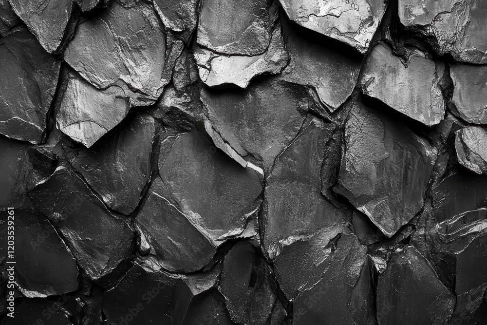 Poster dark and textured slate stones create a striking backdrop for artistic expressions in minimalist des