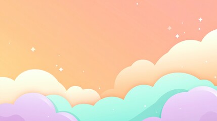 Pastel Cloud Sky Dreamy Background Illustration