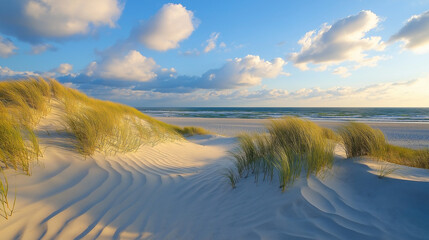 Sand Beach with Azure Ocean and Sunny Sky for Relaxing Tropical Vacation