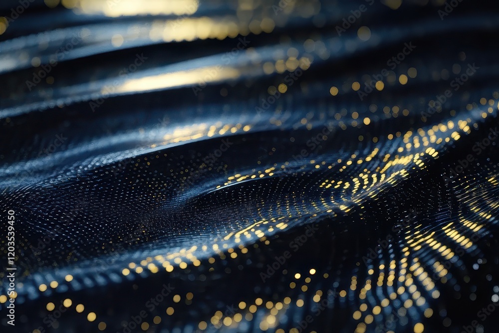 Poster rippling waves of light create intricate patterns in a cosmic dance during a tranquil evening in a d