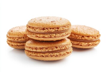 hazelnut macaroons isolated on white background