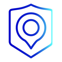 Secure Location Icon With Outline Gradient Style