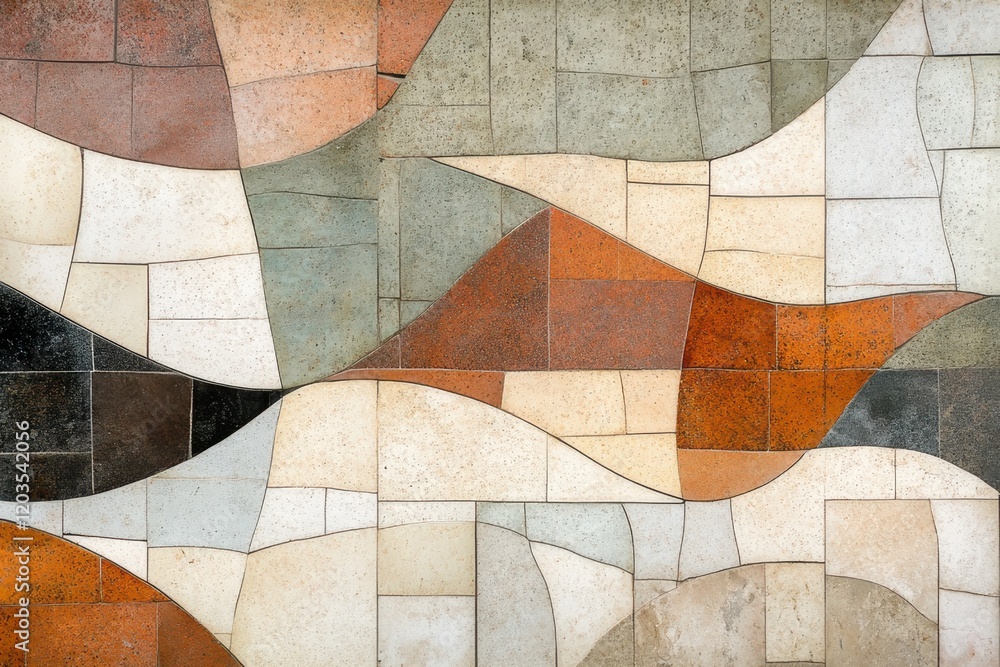Aufkleber captivating abstract wall design showcasing intricate patterns and colors in earthy tones during day