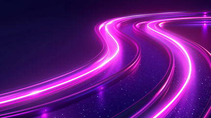 Curved neon pathways in futuristic motion
