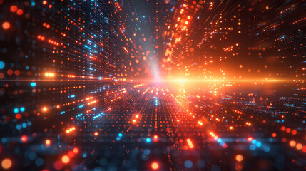 Obraz premium Explosive futuristic light particles in motion 