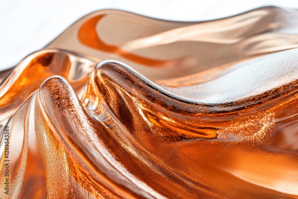 Poster captivating curves of shimmering liquid showcasing dramatic light reflections in a soft, flowing for