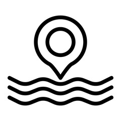 Swimming Pool Icon With Outline Style